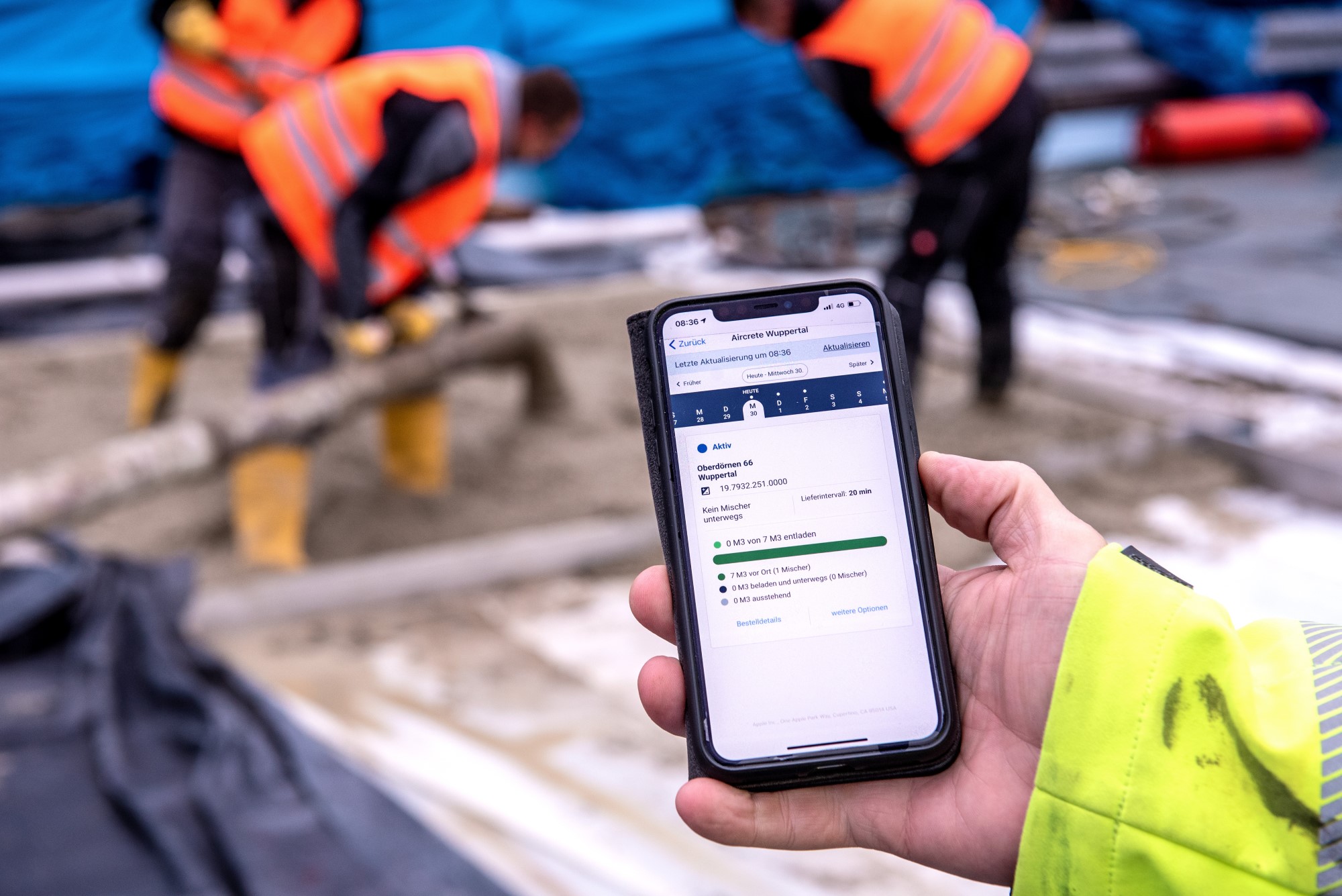 Mit der App "OnSite" haben Sie Baustellen und Beton-Bestellungen immer auf einen Blick auf Ihrem Smartphone!