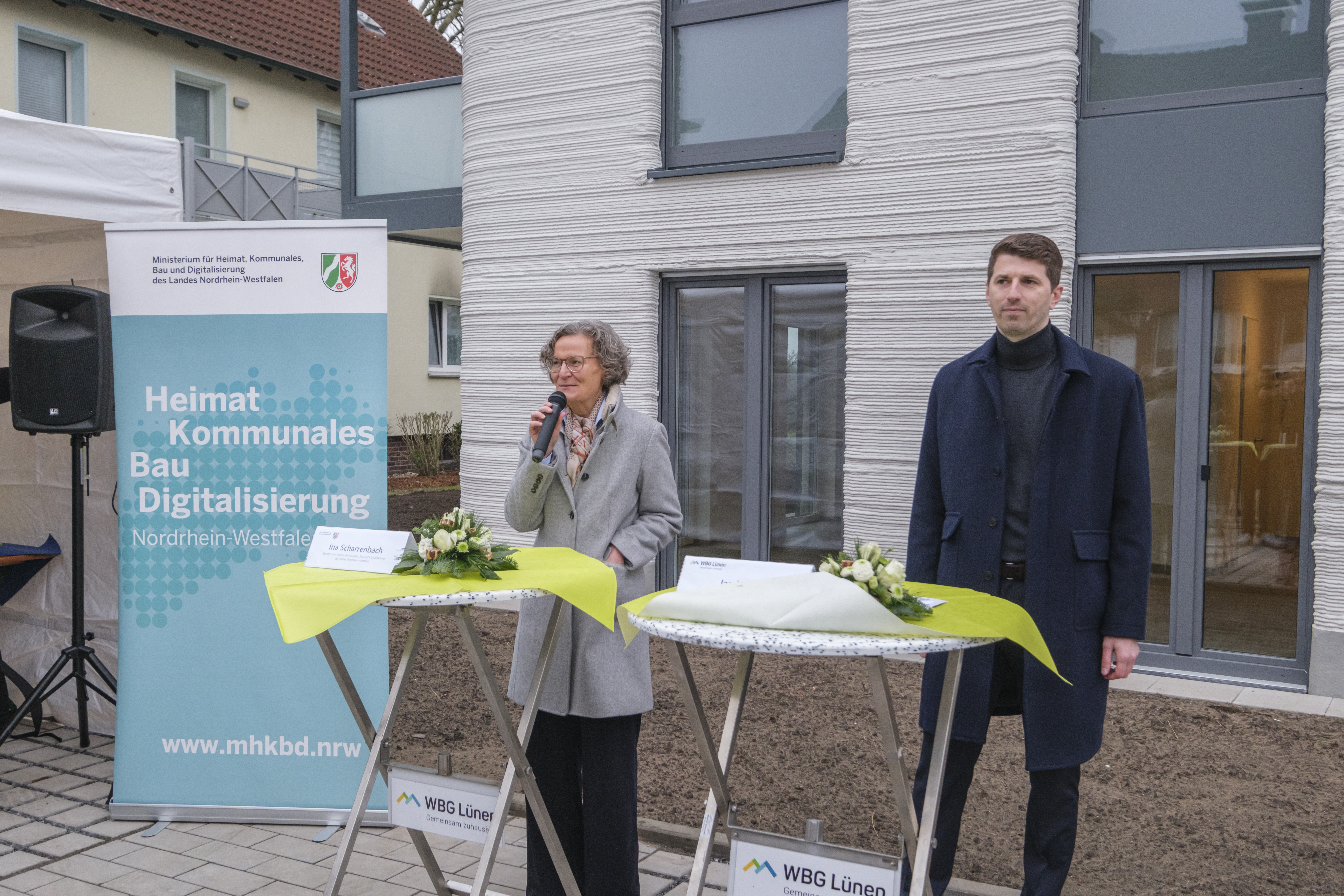 3D-Druckbeton von Heidelberg Materials - Sechs Wohneinheiten, realisiert im Rahmen des Förderprogramms „Innovation in der Bauwirtschaft“ durch das Land NRW
