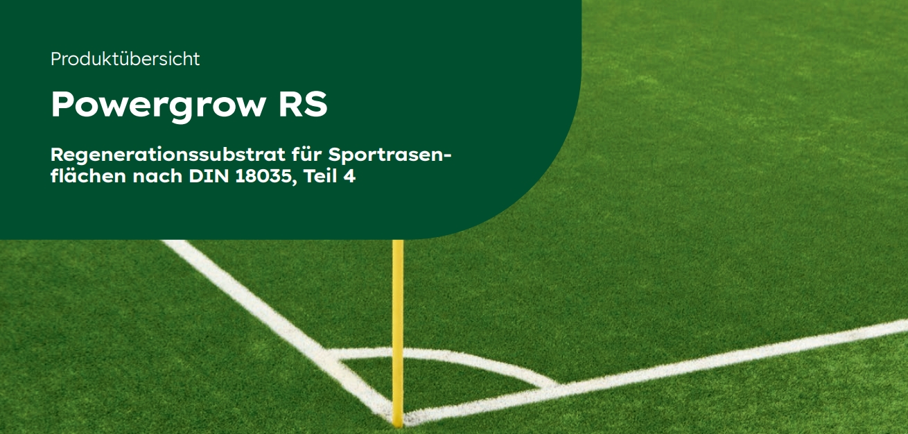 Homogene Fertigmischung für belastete Rasenflächen im laufenden Spielbetrieb und zur Verwendung im Rahmen von Pflege- und Regenerationsarbeiten bei Rasenspielfeldern.