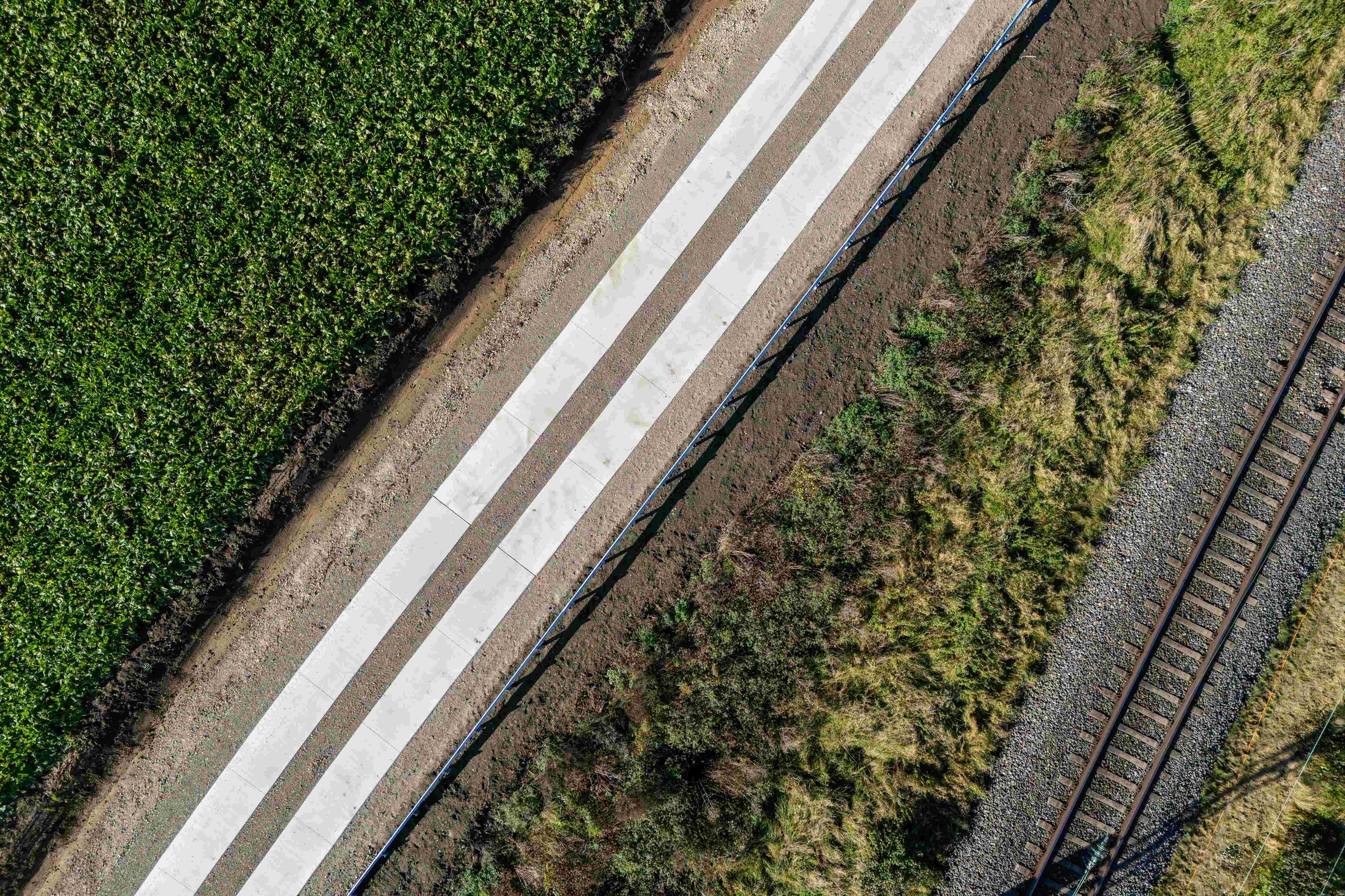 Nachhaltigkeit beginnt im Kleinen. Bestes Beispiel ist ein Bauprojekt im niedersächsischen Nordstemmen. Dort hat die DB InfraGO AG aus Wirtschaftlichkeitsgründen zwei Bahnübergänge zurückbauen und stattdessen einen Rettungsweg betonieren lassen. Das freut auch die ansässigen Landwirte, denn sie können ihre Felder im betroffenen Gleisdreieck nun sicher mit schweren Landmaschinen erreichen.
