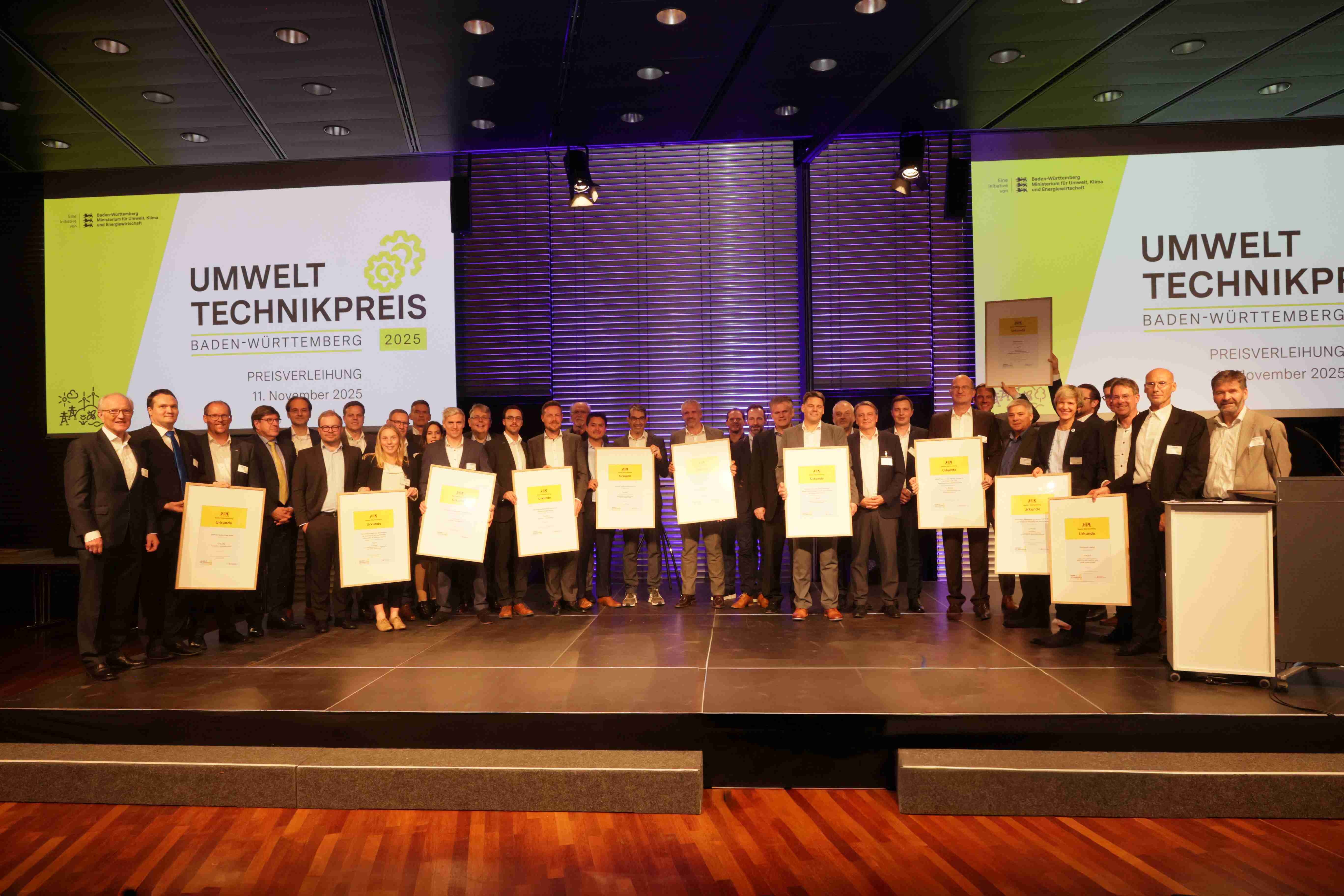 Der Umwelttechnikpreis Baden-Württemberg wurde am 11. November 2025 in der Schwabenlandhalle in Fellbach zum neunten Mal verliehen.