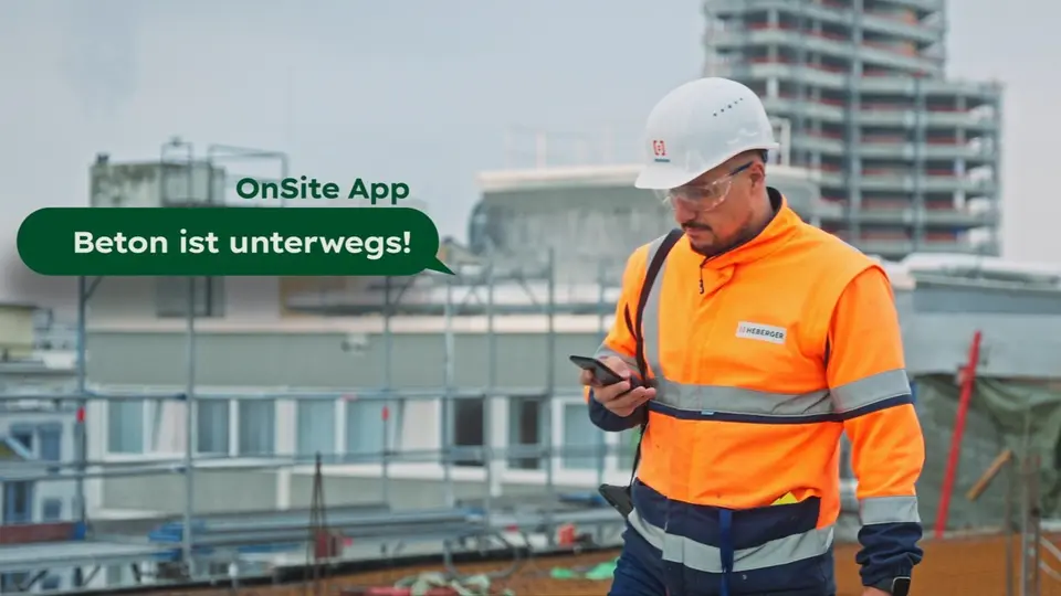 Mit der App "OnSite" haben Sie Baustellen und Beton-Bestellungen immer auf einen Blick auf Ihrem Smartphone! 