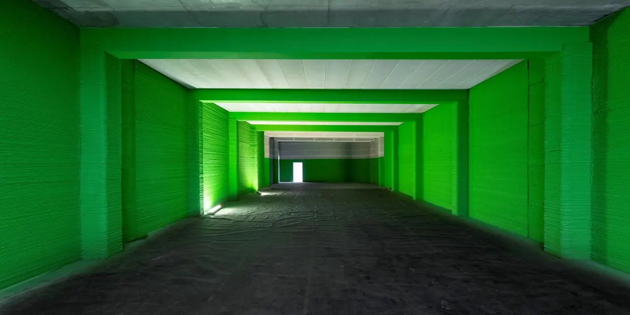 Das aus dem 3D-Drucker entstandene Wavehouse in Heidelberg von Heidelberg Materials