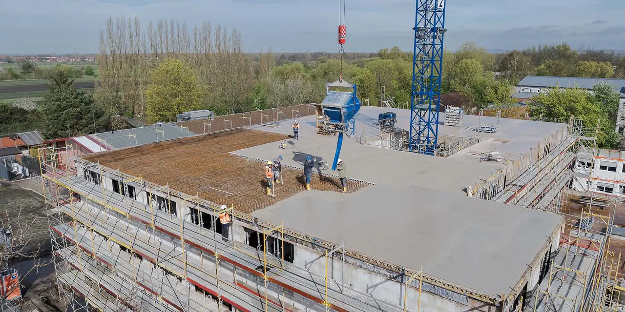 Luftaufnahme der Baustelle Grundschule Ohrnsweg