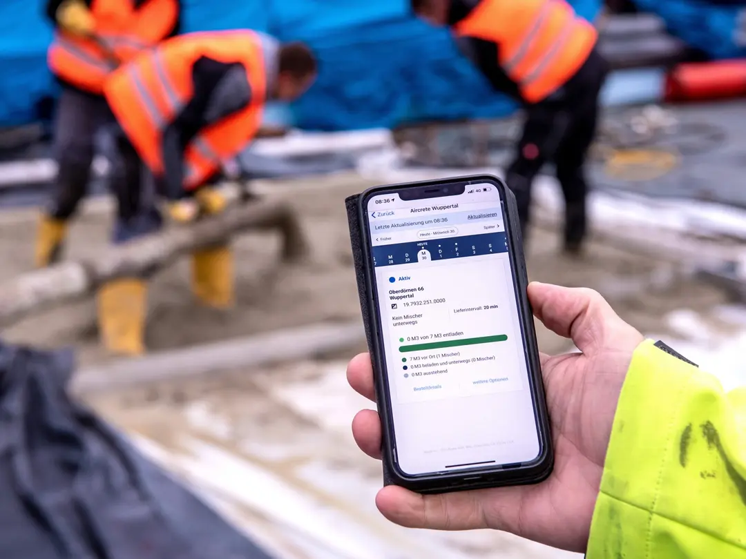 Mit der App "OnSite" haben Sie Baustellen und Beton-Bestellungen immer auf einen Blick auf Ihrem Smartphone!