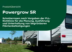 Homogene Fertigmischung für begrünbare Flächenbefestigungen wie Parkflächen, Ausweichflächen, land- und forstwirtschaftliche Wege, unregelmäßig genutzte Veranstaltungsplätze, Camping- und Wohnmobilstellplätze, Anlagen von Straßenbanketten und ein- bzw. mehrschichtige Bauweisen für Schotterrasen SR 1 bis SR 3.