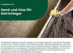 Titelbild des Flyers Sand und Kies für Estrichleger